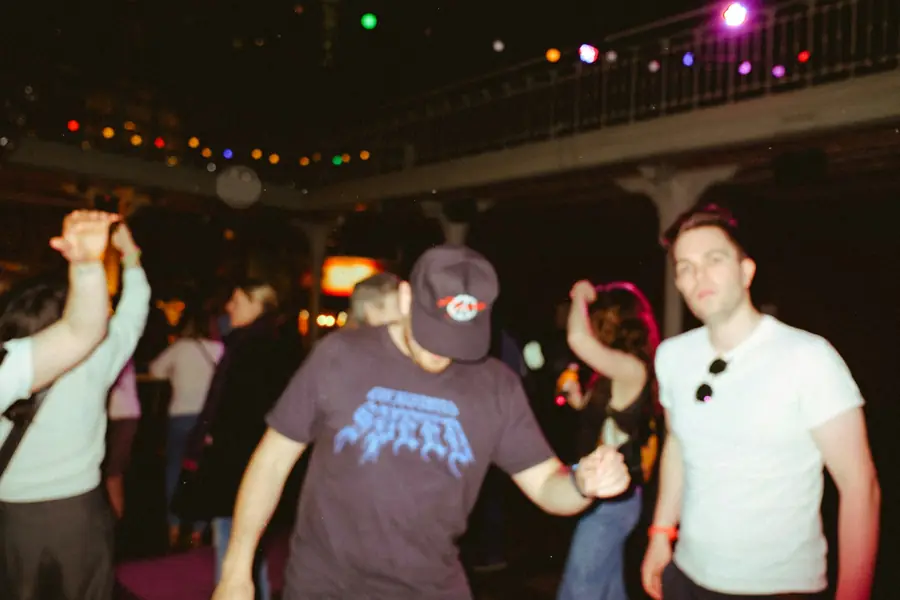 Friends dancing at the STATIC Weekender