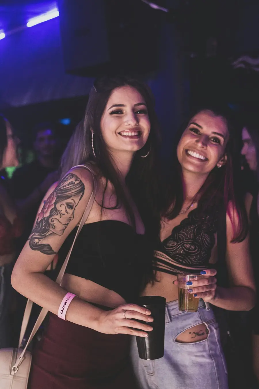 Two friends of the label at a show